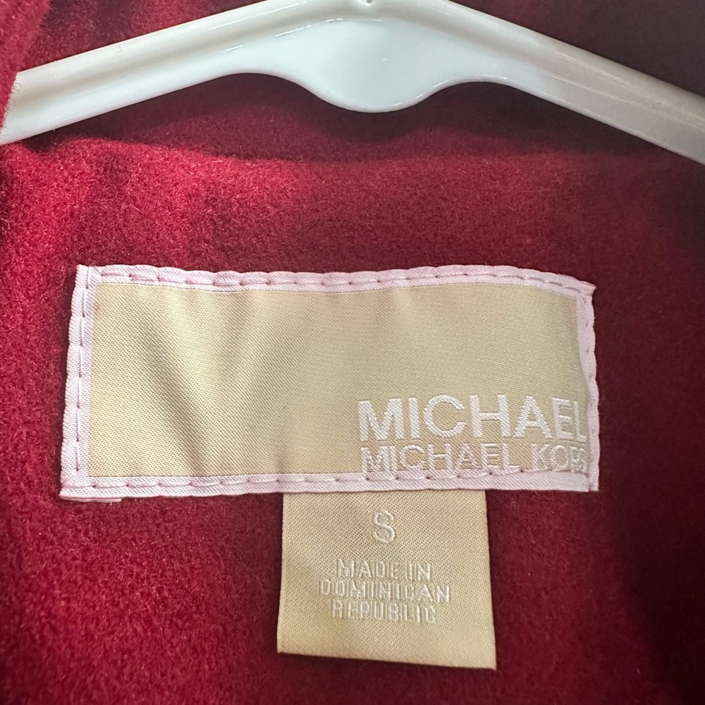 Michael Kors Red Pea Coat with Gold Accents - Brand New with Tags - Picture 2 of 3